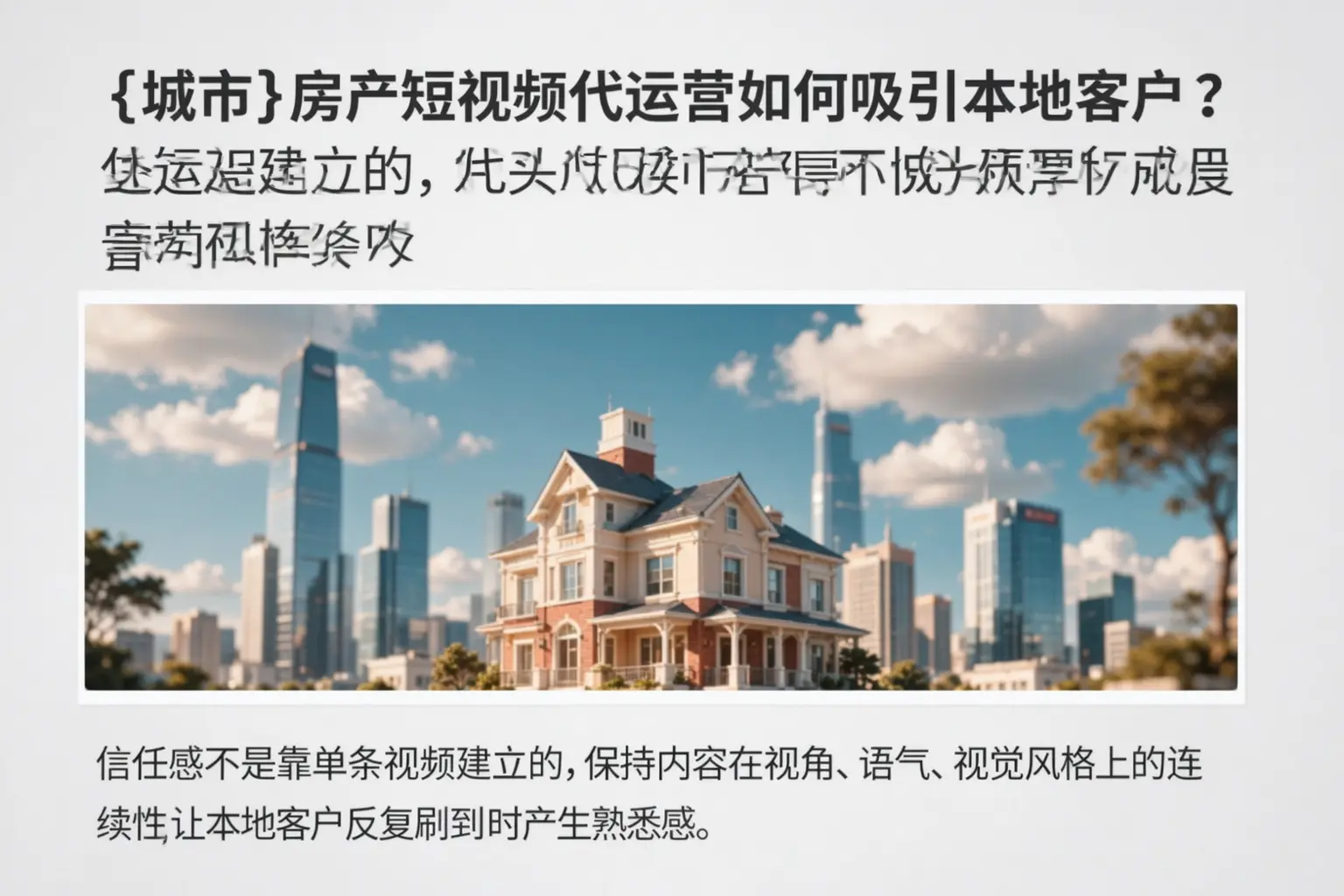 白河房产短视频代运营如何吸引本地客户？